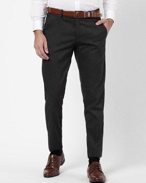 slim fit flat-front pants