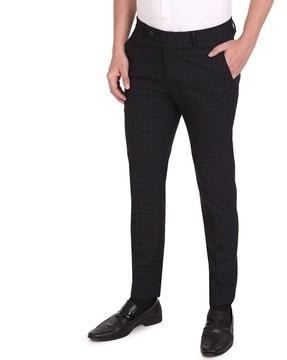 slim fit flat-front pants