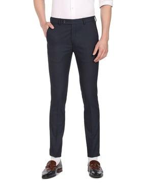 slim fit flat-front pants