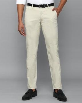 slim fit flat-front pants