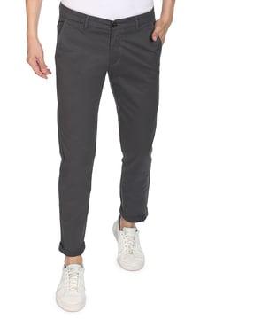 slim fit flat-front pants