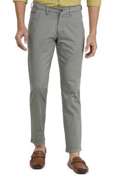 slim fit flat-front pants