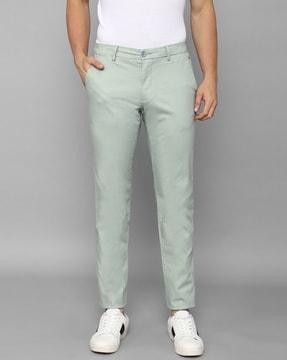 slim fit flat-front pants