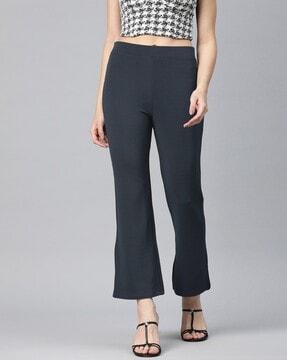 slim fit flat-front pants