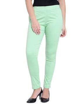 slim fit flat-front pants