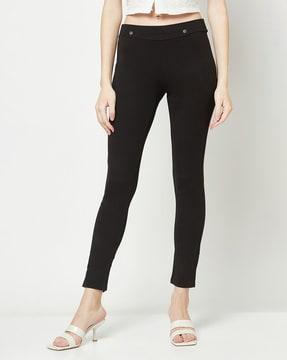 slim fit flat-front pants