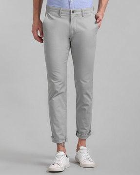 slim fit flat-front stretchable chinos