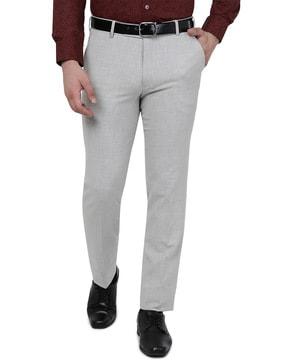 slim fit flat-front trouser