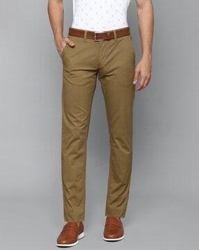 slim fit flat-front trousers