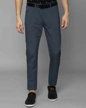 slim fit flat-front trousers