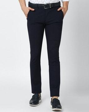 slim-fit flat-front trousers