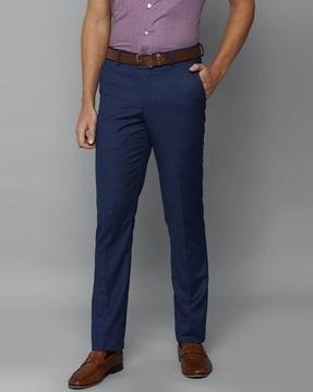 slim fit flat-front trousers