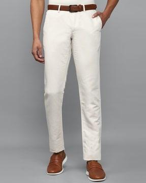 slim fit flat-front trousers