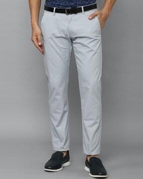 slim fit flat-front trousers