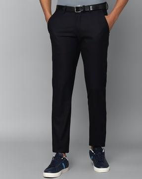 slim fit flat-front trousers