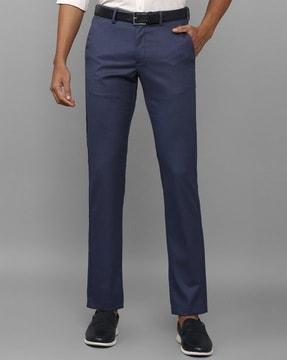 slim fit flat-front trousers