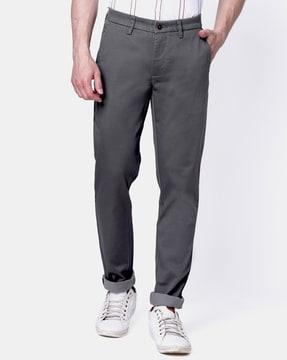 slim-fit flat front trousers