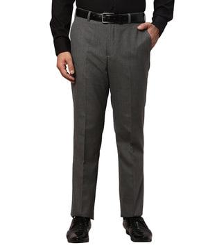 slim fit flat-front trousers