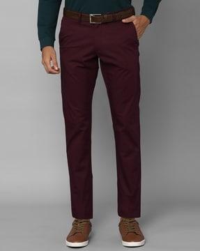 slim fit flat-front trousers