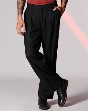 slim-fit flat front trousers