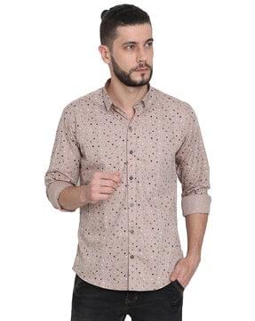 slim fit floral print shirt