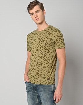 slim fit geometric print crew-neck t-shirt