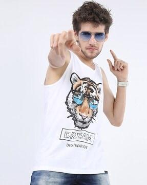 slim fit graphic print crew-neck t-shirt