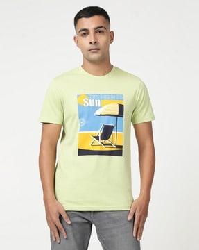 slim fit graphic print crew-neck t-shirt