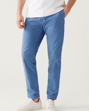 slim fit half-elasticated waist trousers