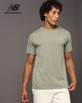 slim fit heathertech crew-neck t-shirt