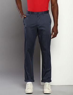 slim fit herringbone trousers