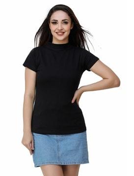 slim fit high-neck t-shirt