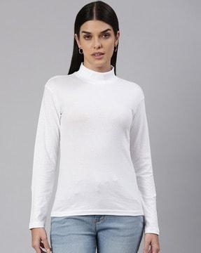 slim fit high-neck t-shirt