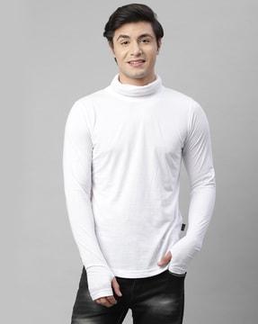 slim fit high-neck t-shirt