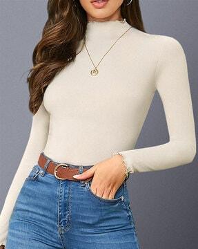 slim fit high-neck top