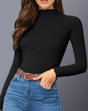 slim fit high-neck top