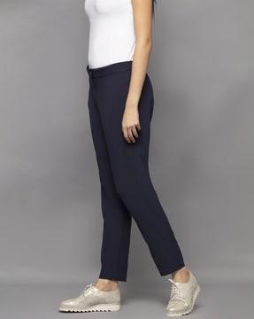 slim fit high-rise trousers