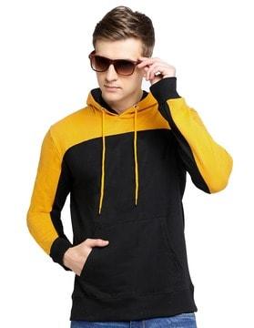 slim fit hooded sweatshirt with kangaroo pocket