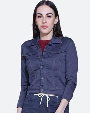slim fit jacket with button-closure