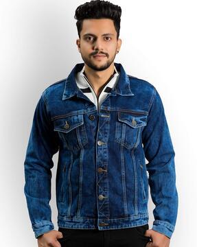 slim fit jacket with flap pockets