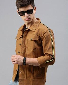 slim fit jacket with flap pockets