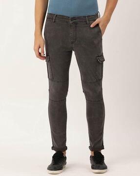 slim fit jeans with cargo pockets