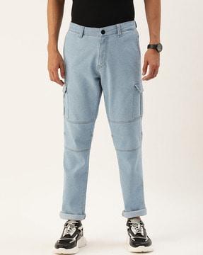 slim fit jeans with cargo pockets