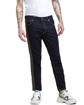 slim fit jeans with contrast sides