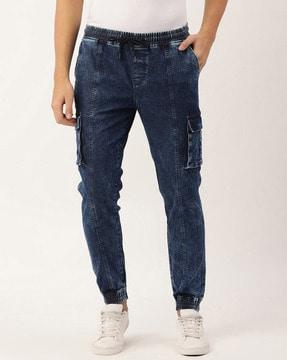 slim fit jogger jeans with drawstring waist