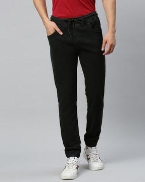 slim fit jogger jeans with drawstring waist