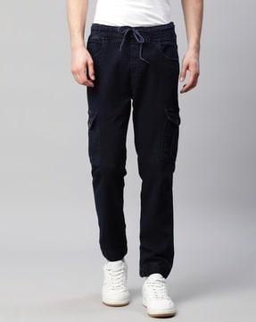 slim fit jogger jeans with flap pockets