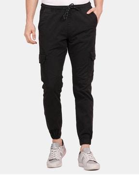 slim fit jogger pants with drawstring waist