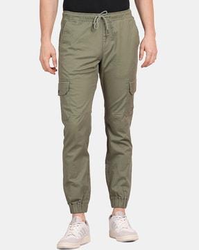 slim fit jogger pants with drawstring waist