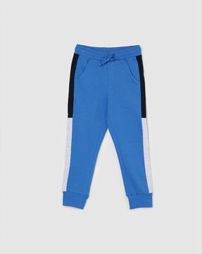slim fit joggers with contrast panels